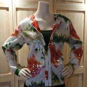 Chico's Blazer Silvery Shine Size 2